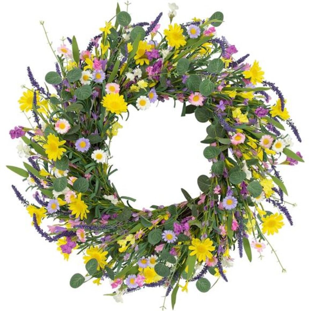 Spring Wreath 22" Spring Wreaths for Front Door Artificial Summer Wreath